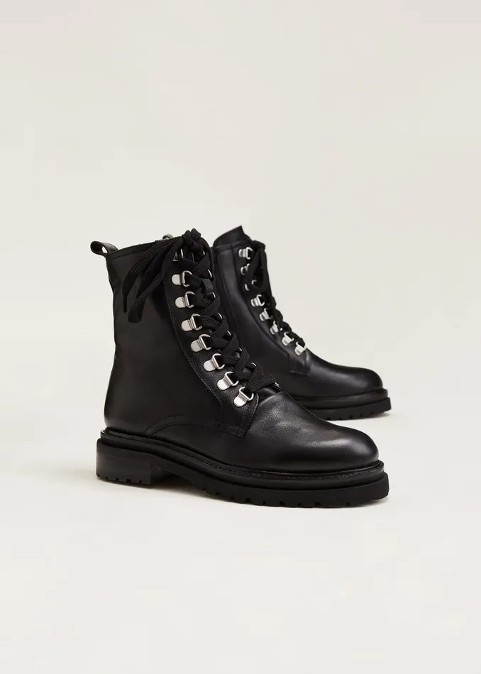 Phase Eight Boots Meladie Black Leather Lace Up Ankle Boots Black 8211 Women Phase Eight Boots Meladie Black Leather Lace Up Ankle Boots Black 8211 Women