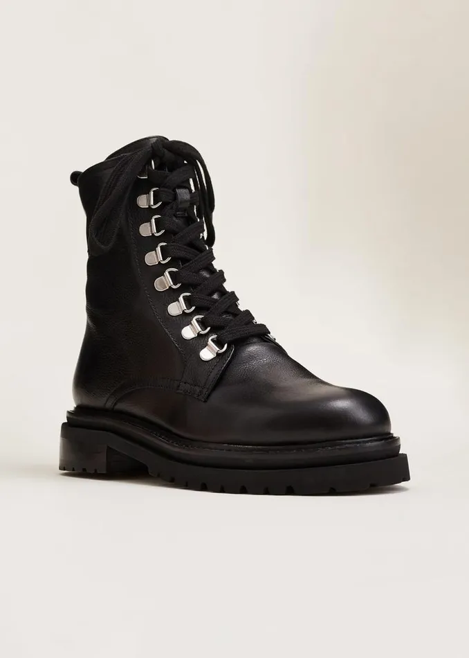 Phase Eight Boots Meladie Black Leather Lace Up Ankle Boots Black 8211 Women Phase Eight Boots Meladie Black Leather Lace Up Ankle Boots Black 8211 Women