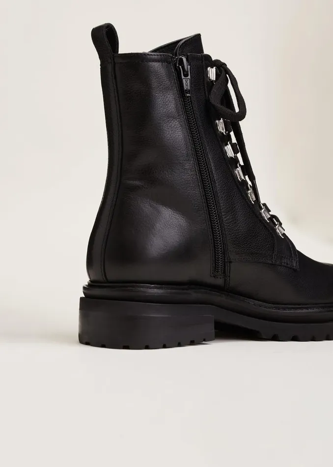 Phase Eight Boots Meladie Black Leather Lace Up Ankle Boots Black 8211 Women Phase Eight Boots Meladie Black Leather Lace Up Ankle Boots Black 8211 Women