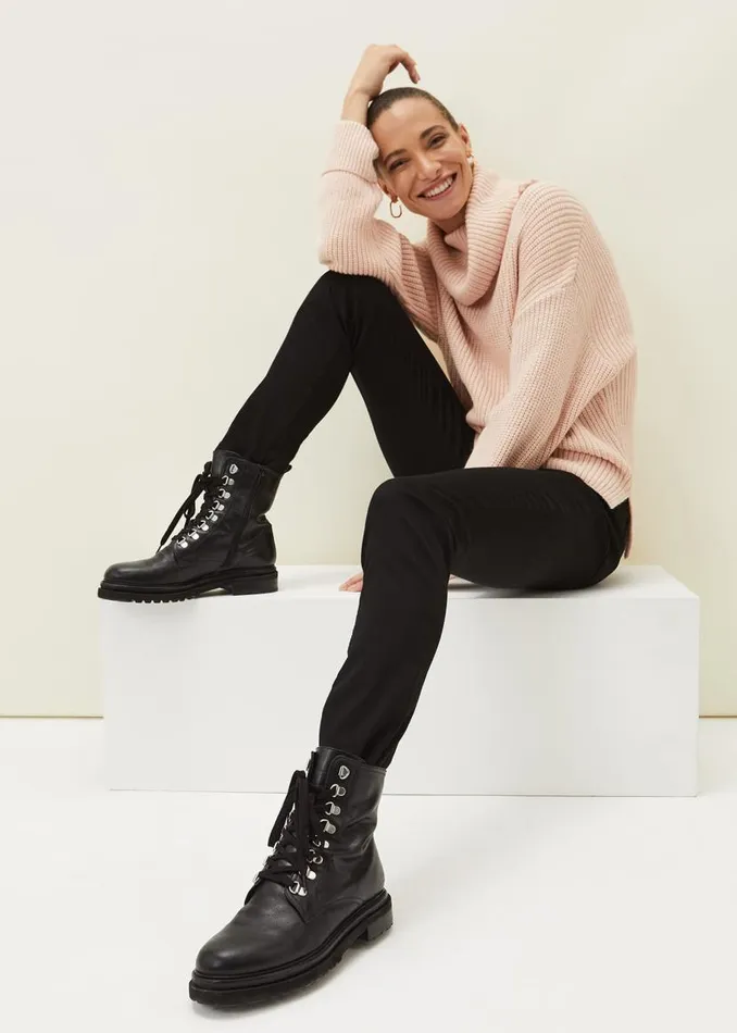 Phase Eight Boots Meladie Black Leather Lace Up Ankle Boots Black 8211 Women Phase Eight Boots Meladie Black Leather Lace Up Ankle Boots Black 8211 Women