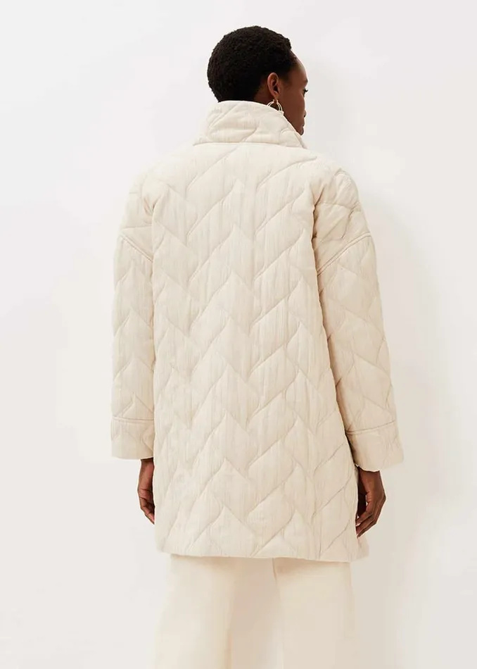 Phase Eight Coats Fae Textured Quilted Longline Coat Ecru 8211 Women