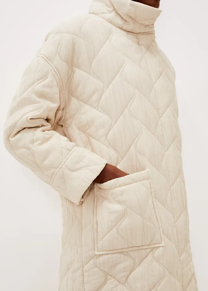 Phase Eight Coats Fae Textured Quilted Longline Coat Ecru 8211 Women