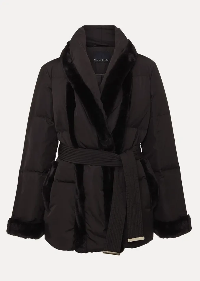 Phase Eight Coats Nelle Black Faux Fur Short Puffer Coat Black 8211 Women