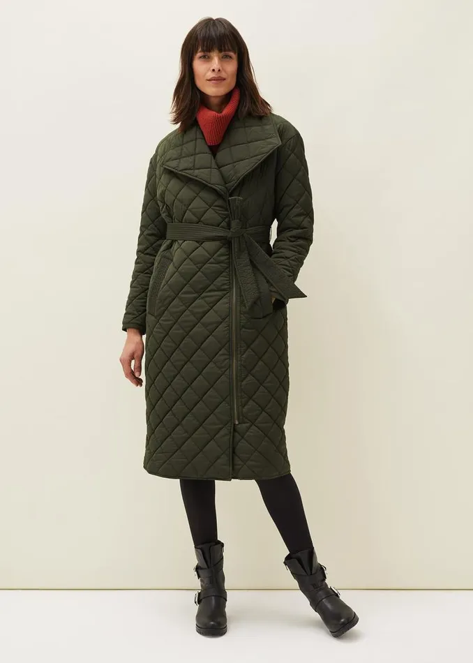 Phase Eight Coats Nila Quilted Puffer Coat Dark Olive 8211 Women