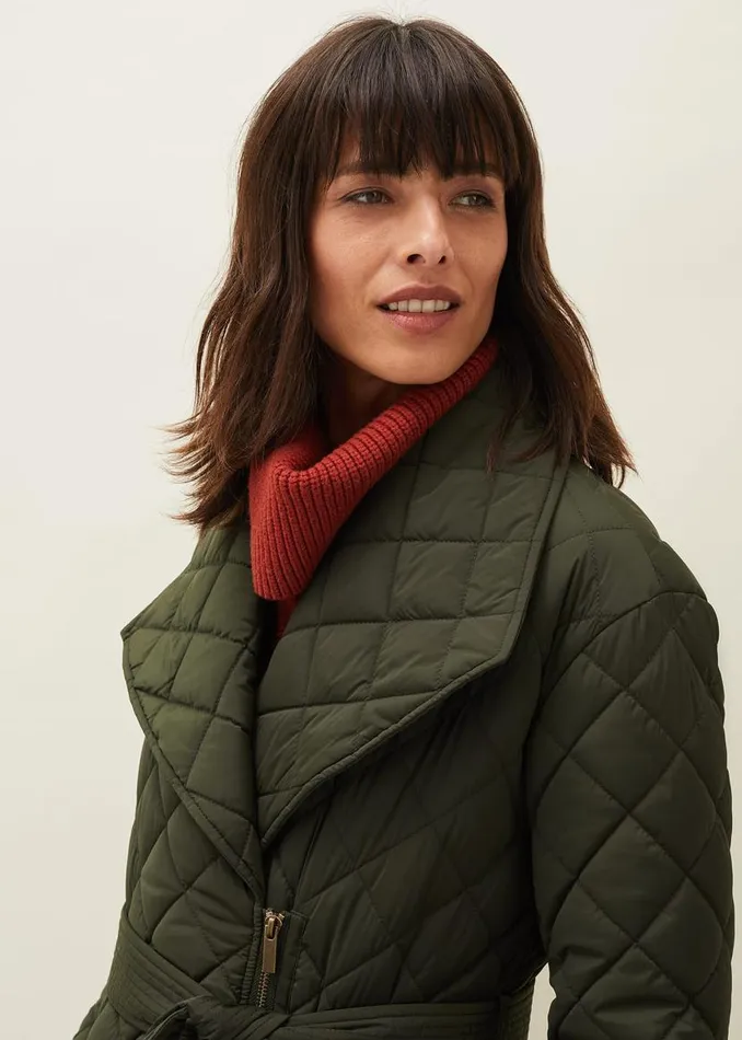 Phase Eight Coats Nila Quilted Puffer Coat Dark Olive 8211 Women