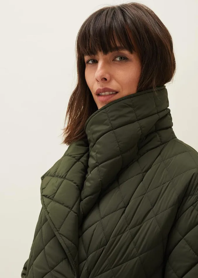 Phase Eight Coats Nila Quilted Puffer Coat Dark Olive 8211 Women