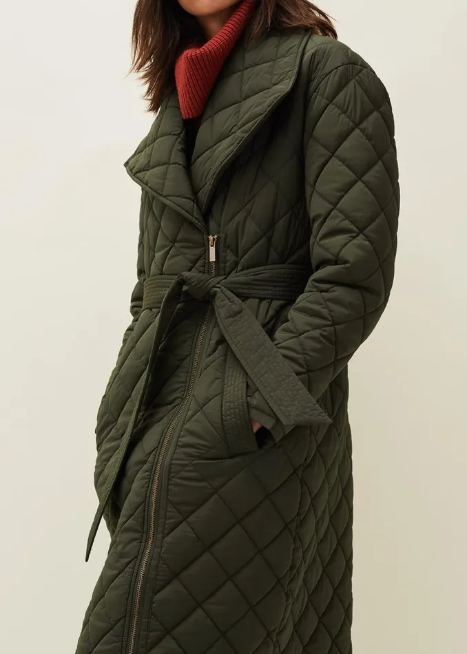 Phase Eight Coats Nila Quilted Puffer Coat Dark Olive 8211 Women