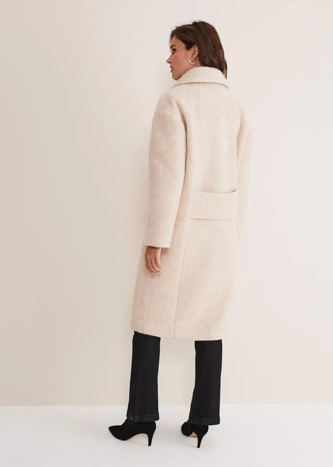 Phase Eight Coats Quinn Textured Cocoon Coat Warm White 8211 Women