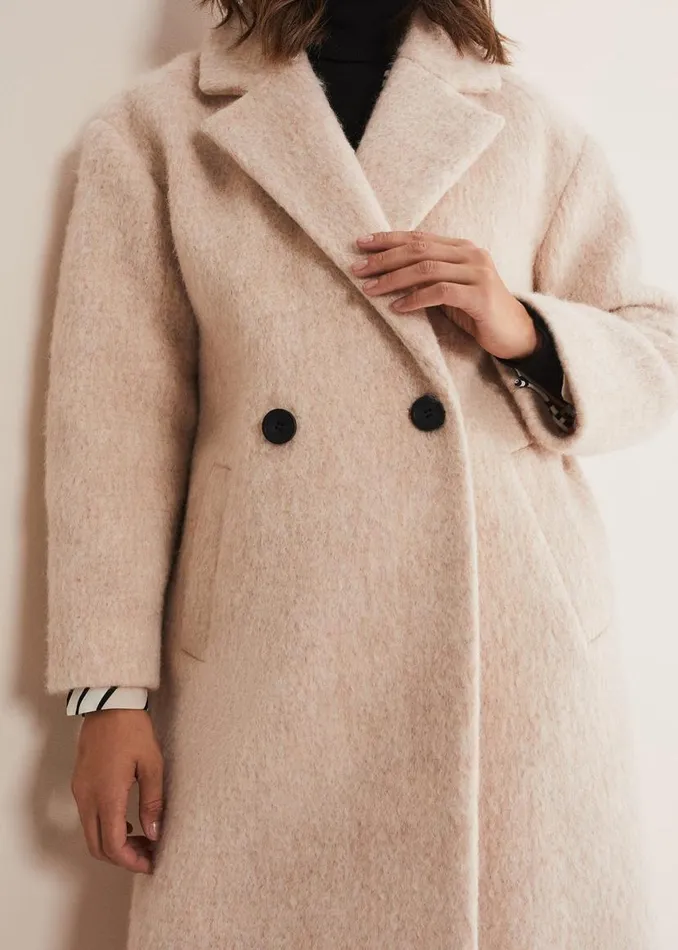 Phase Eight Coats Quinn Textured Cocoon Coat Warm White 8211 Women