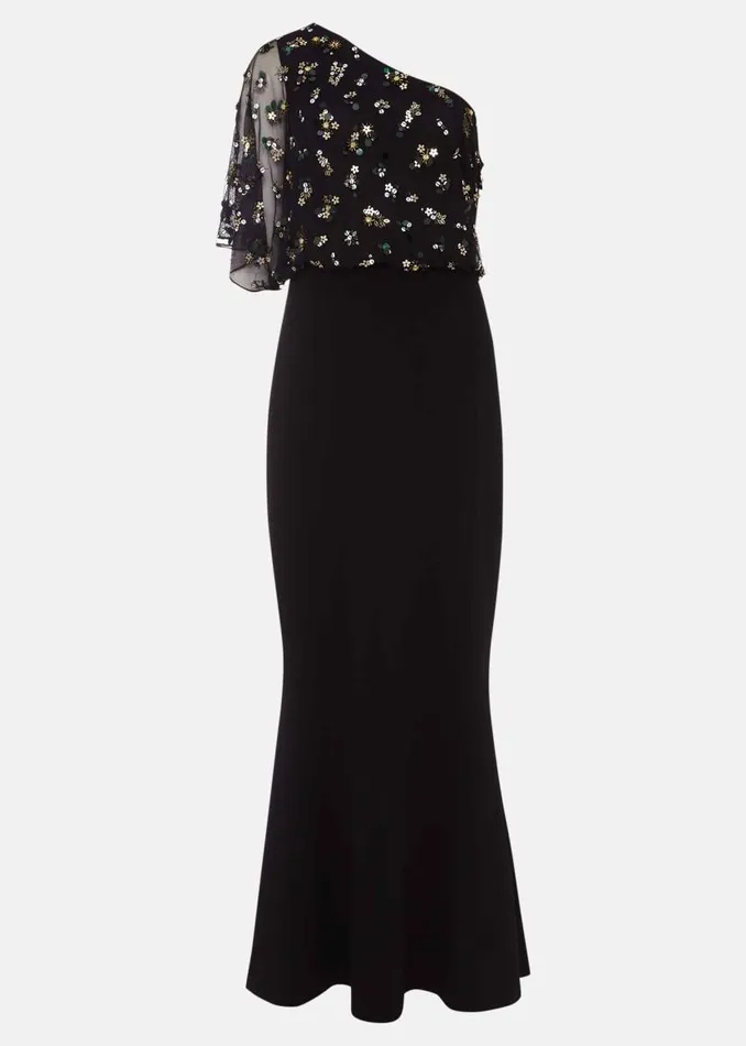 Phase Eight Dresses Adele Sequinned One Shoulder Dress Black 8211 Women