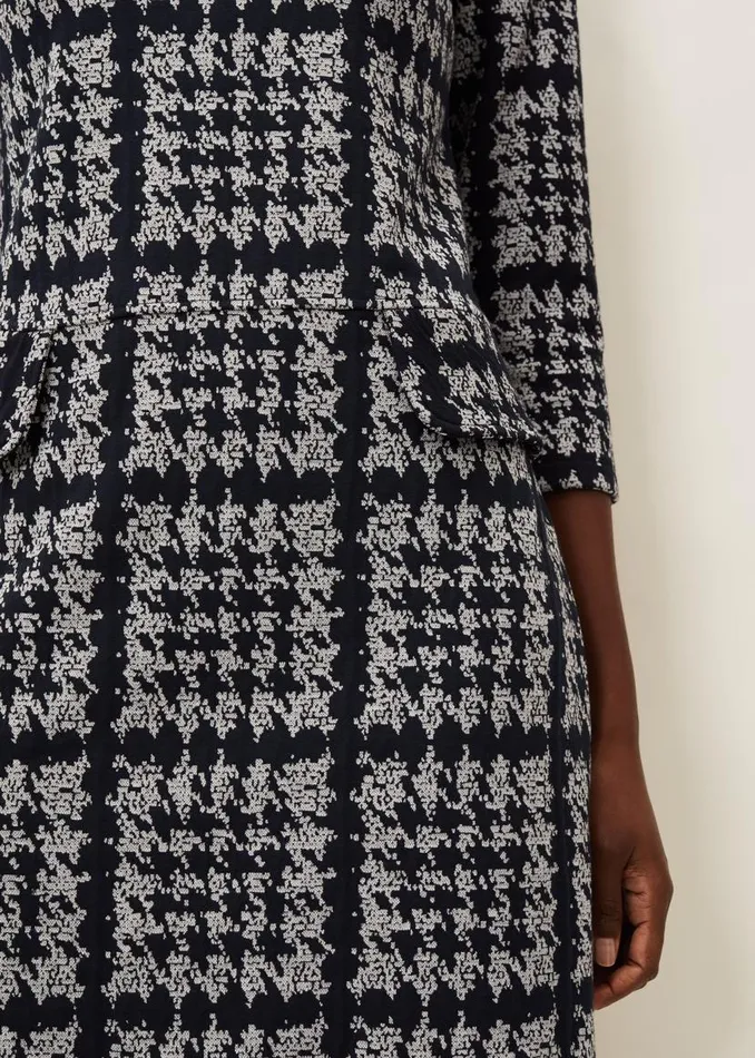 Phase Eight Dresses Amani Houndstooth Check Tunic Dress Navygrey 8211 Women