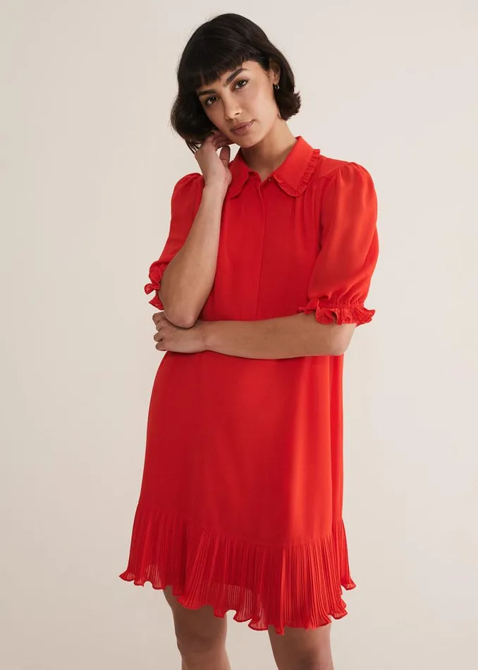 Phase Eight Dresses April Chiffon Mini Dress Red 8211 Women