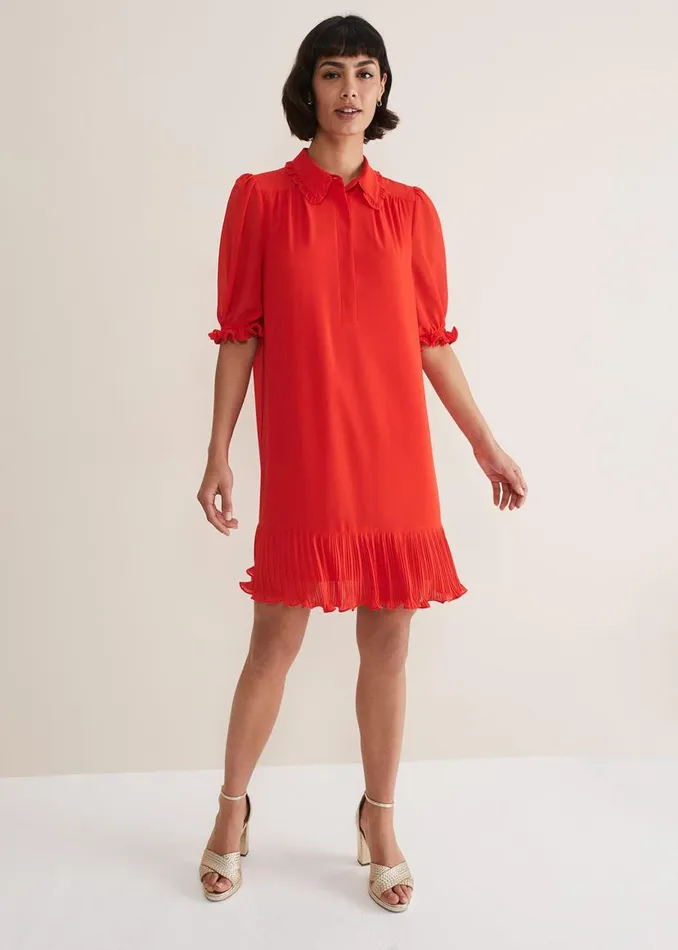 Phase Eight Dresses April Chiffon Mini Dress Red 8211 Women