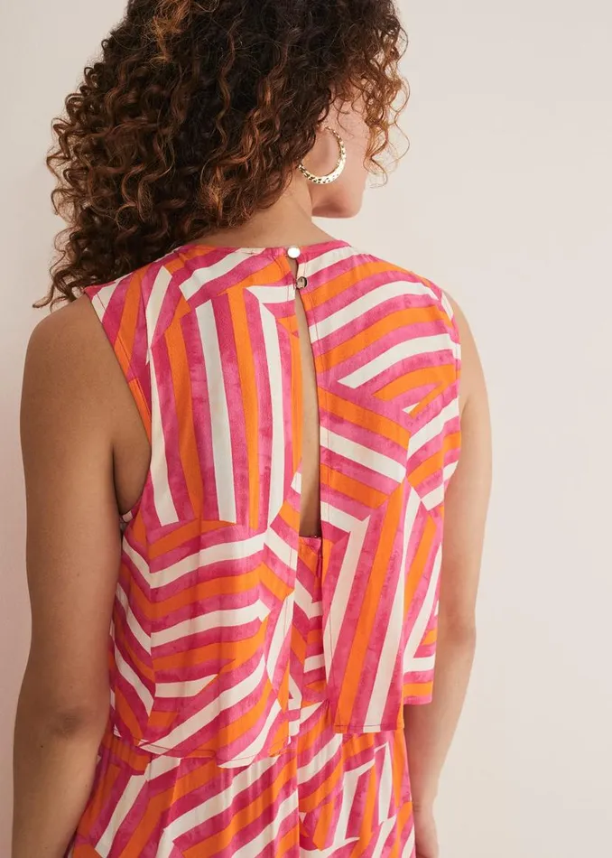 Phase Eight Dresses Aubrey Striped Wide Leg Jumpsuit Pinkorange 8211 Women