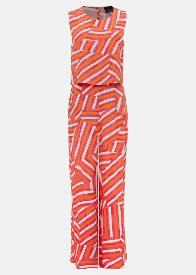 Phase Eight Dresses Aubrey Striped Wide Leg Jumpsuit Pinkorange 8211 Women