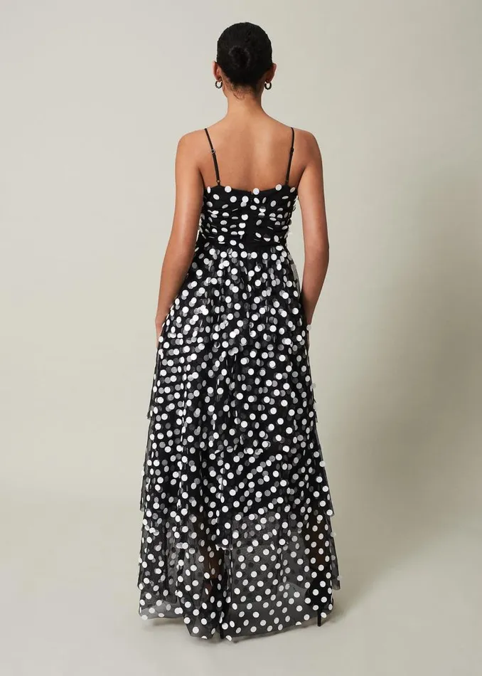 Phase Eight Dresses Avianna Sequin Tulle Maxi Dress Blackivory 8211 Women
