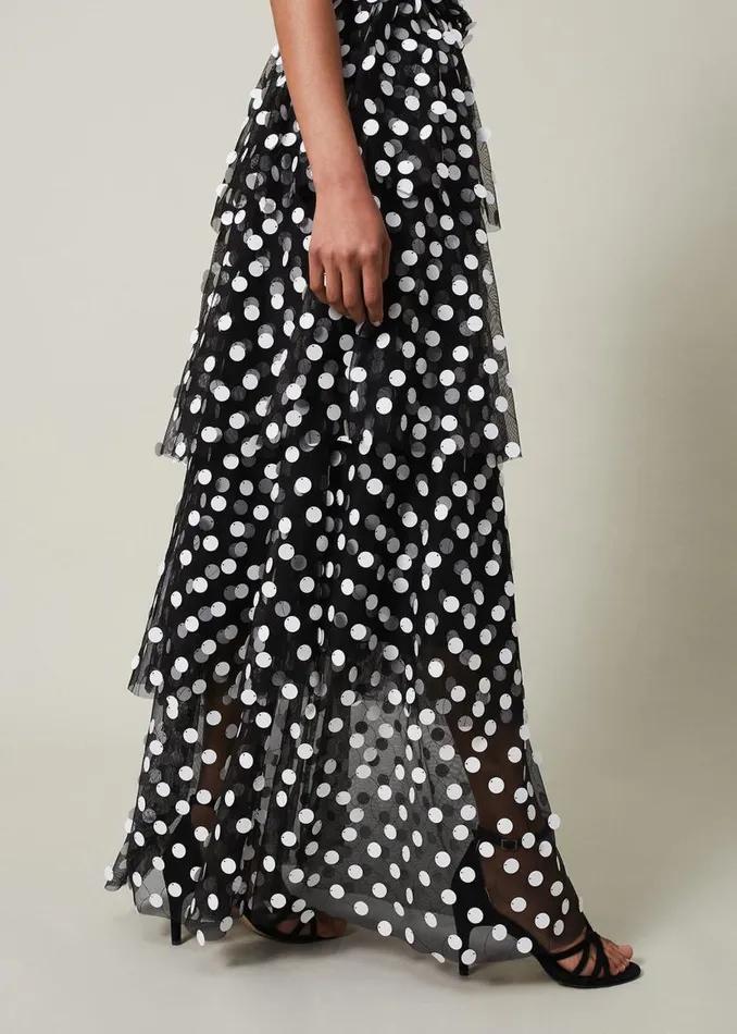 Phase Eight Dresses Avianna Sequin Tulle Maxi Dress Blackivory 8211 Women