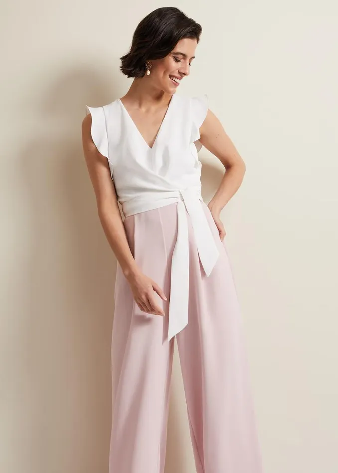 Phase Eight Dresses Ayla Ruffle Jumpsuit Pink 8211 Women