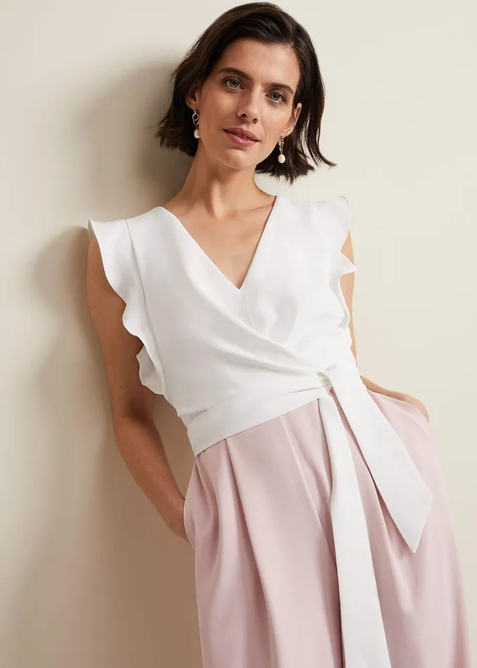 Phase Eight Dresses Ayla Ruffle Jumpsuit Pink 8211 Women