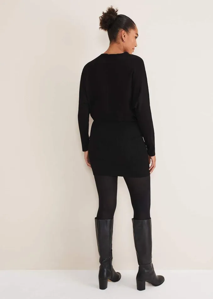 Phase Eight Dresses Becca Zip Neck Detail Dress Black 8211 Women
