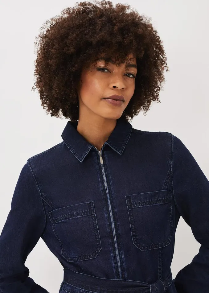 Phase Eight Dresses Cecile Denim Wide Leg Jumpsuit Denim 8211 Women