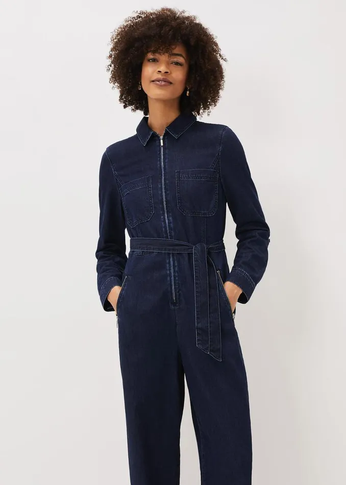 Phase Eight Dresses Cecile Denim Wide Leg Jumpsuit Denim 8211 Women