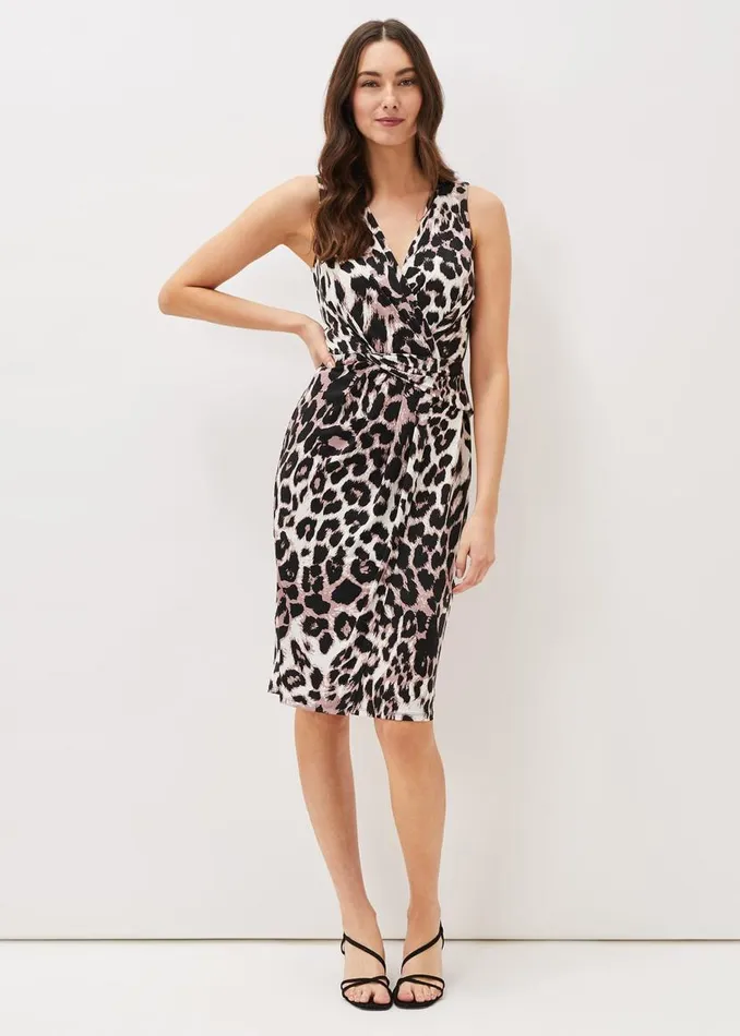 Phase Eight Dresses Chelsie Leopard Print Sleeveless Jersey Dress Multicoloured 8211 Women