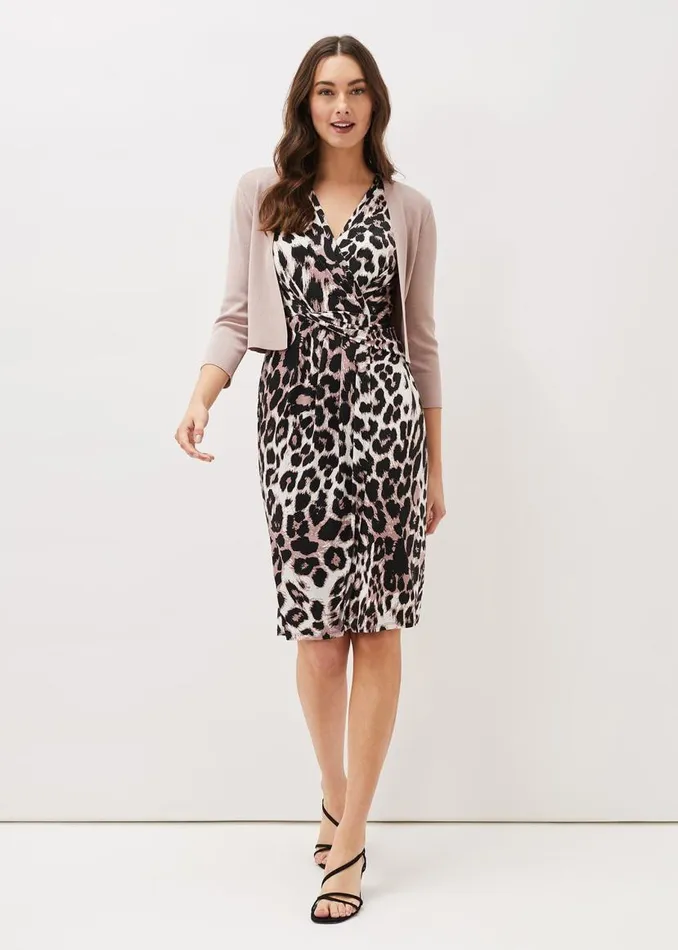 Phase Eight Dresses Chelsie Leopard Print Sleeveless Jersey Dress Multicoloured 8211 Women