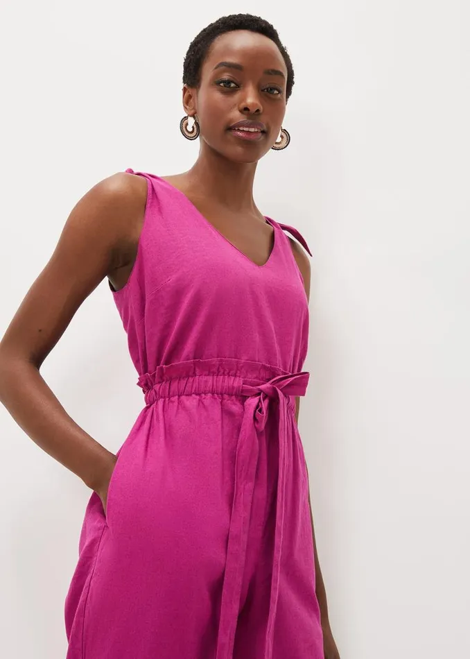 Phase Eight Dresses Chessie Linen Tie Jumpsuit Orchid 8211 Women