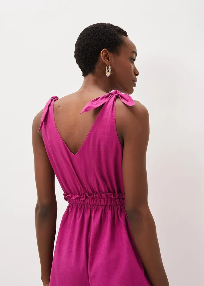 Phase Eight Dresses Chessie Linen Tie Jumpsuit Orchid 8211 Women