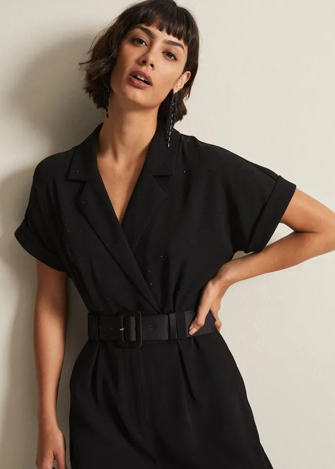 Phase Eight Dresses Constance Black Wide Leg Jumpsuit Black 8211 Women
