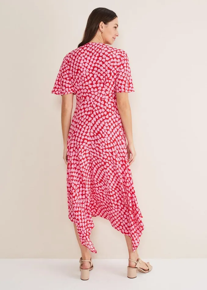 Phase Eight Dresses Darcie Heart Midi Dress Pinkred 8211 Women