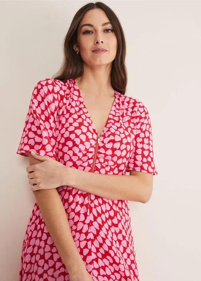 Phase Eight Dresses Darcie Heart Midi Dress Pinkred 8211 Women