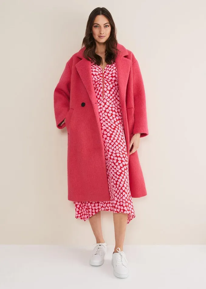 Phase Eight Dresses Darcie Heart Midi Dress Pinkred 8211 Women