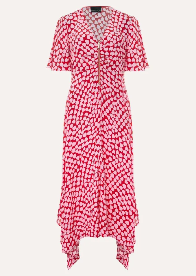 Phase Eight Dresses Darcie Heart Midi Dress Pinkred 8211 Women