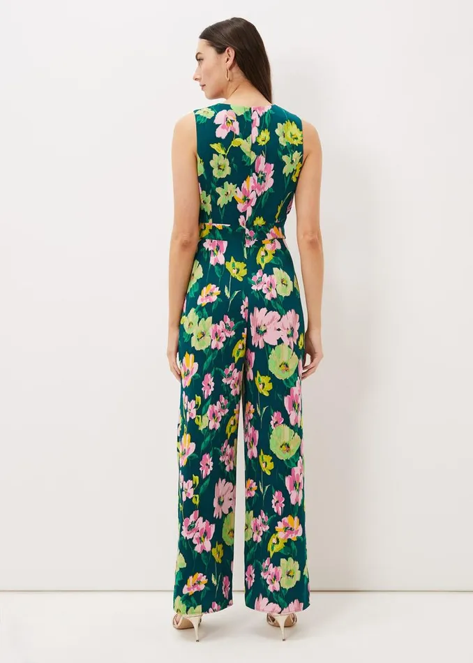 Phase Eight Dresses Effie Printed Jumpsuit Tealmulti 8211 Women