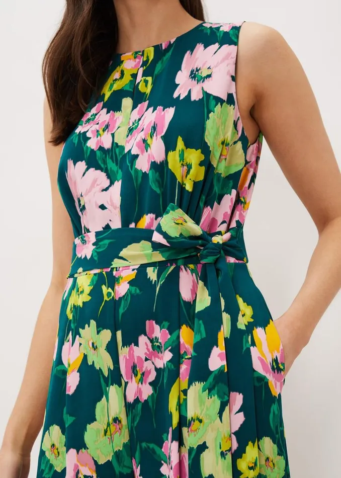 Phase Eight Dresses Effie Printed Jumpsuit Tealmulti 8211 Women