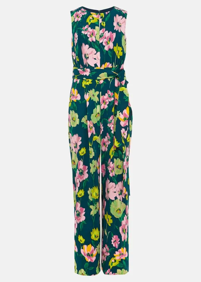 Phase Eight Dresses Effie Printed Jumpsuit Tealmulti 8211 Women