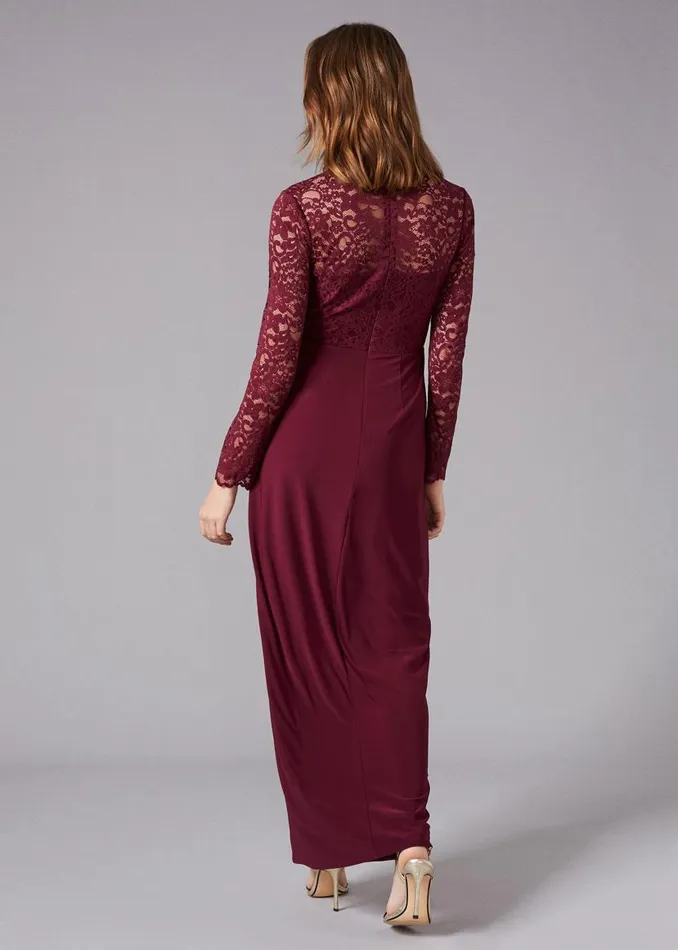 Phase Eight Dresses Elanor Lace Maxi Dress Berry 8211 Women