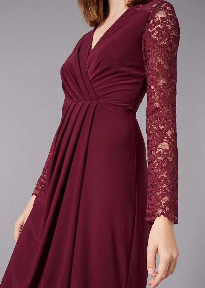 Phase Eight Dresses Elanor Lace Maxi Dress Berry 8211 Women