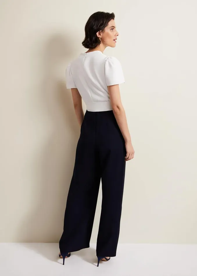 Phase Eight Dresses Eloise Wide Leg Jumpsuit Navyivory 8211 Women