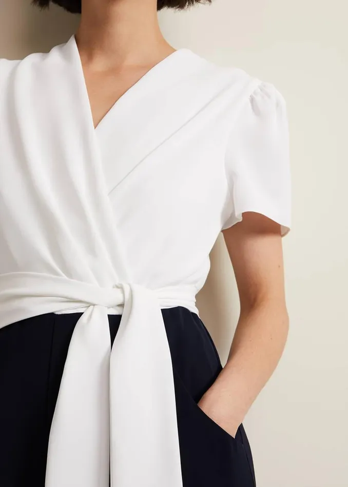 Phase Eight Dresses Eloise Wide Leg Jumpsuit Navyivory 8211 Women