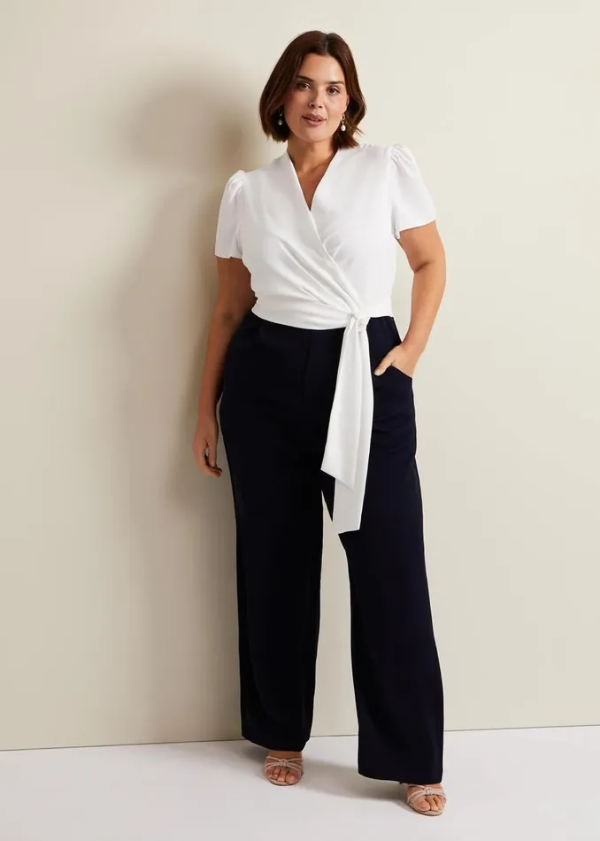 Phase Eight Dresses Eloise Wide Leg Jumpsuit Navyivory 8211 Women
