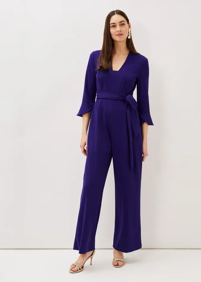 Phase Eight Dresses Eydie Fluted Sleeve Jumpsuit Royal Blue 8211 Women