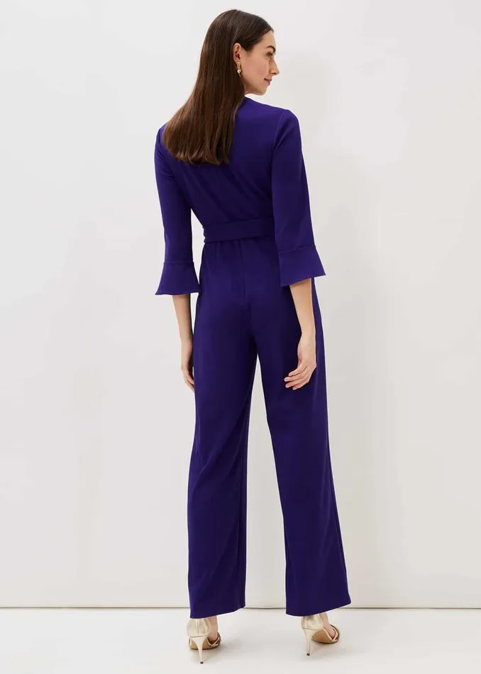 Phase Eight Dresses Eydie Fluted Sleeve Jumpsuit Royal Blue 8211 Women
