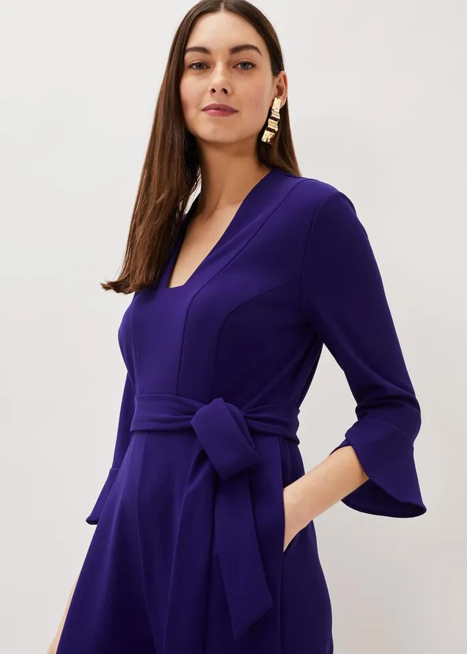 Phase Eight Dresses Eydie Fluted Sleeve Jumpsuit Royal Blue 8211 Women