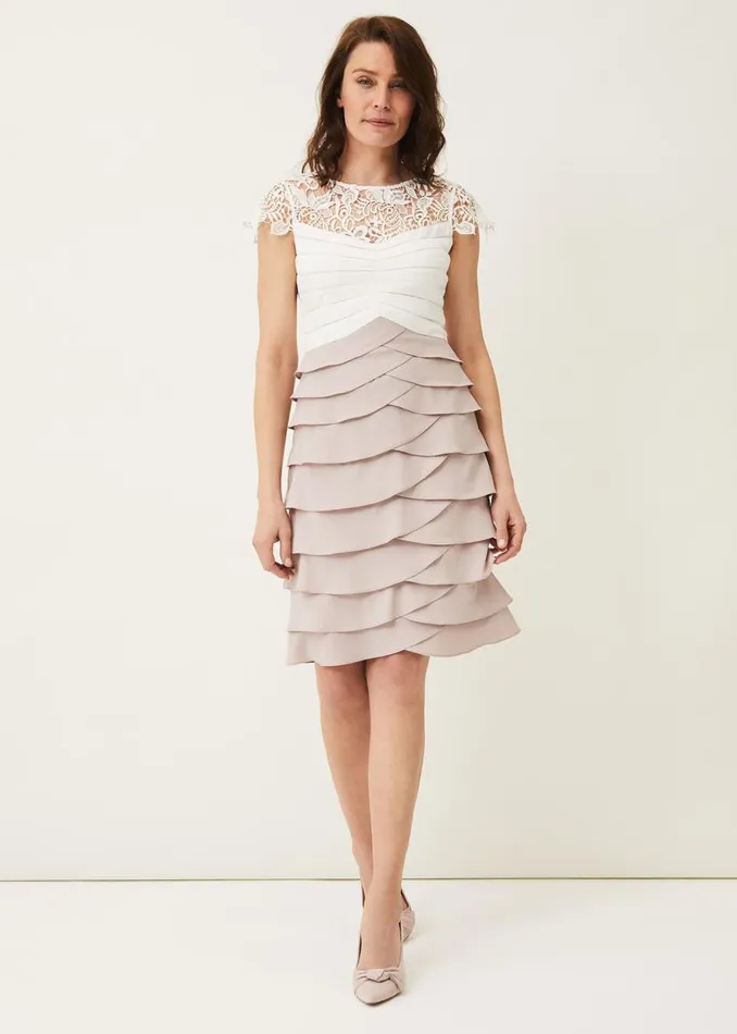 Phase Eight Dresses Faith Contrast Fitted Dress Ivorytaupe 8211 Women