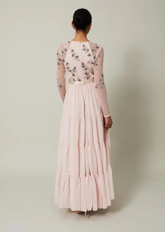 Phase Eight Dresses Florence Beaded Maxi Dress Antique Rose 8211 Women