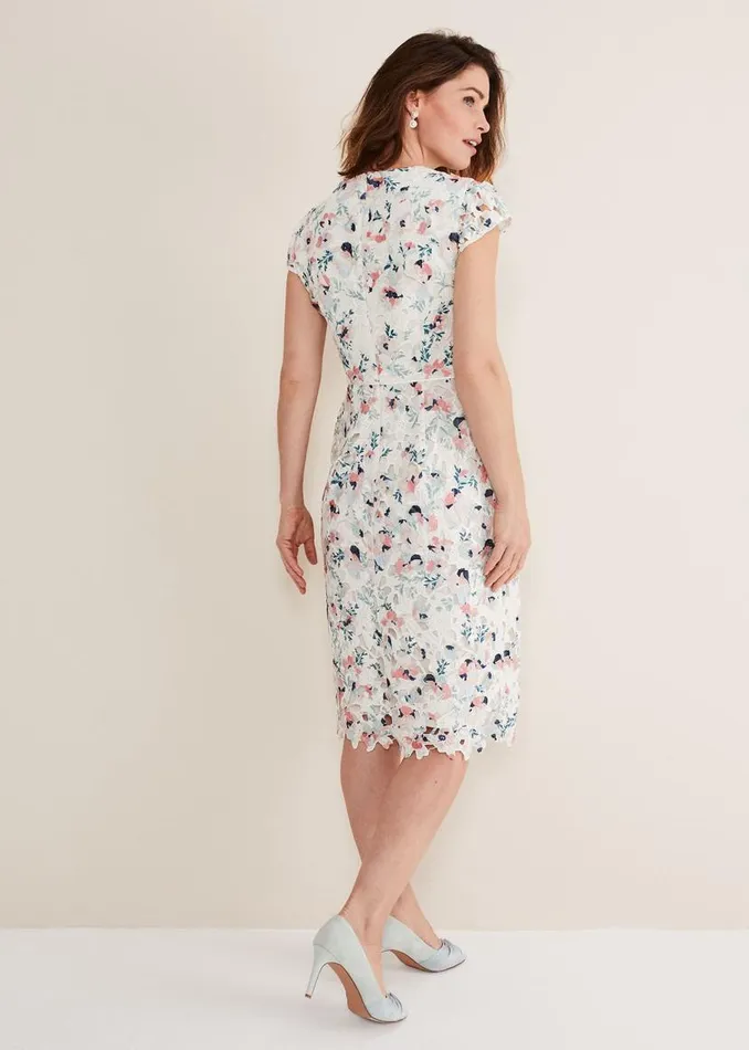 Phase Eight Dresses Franky Floral Lace Dress Ivorymulti 8211 Women
