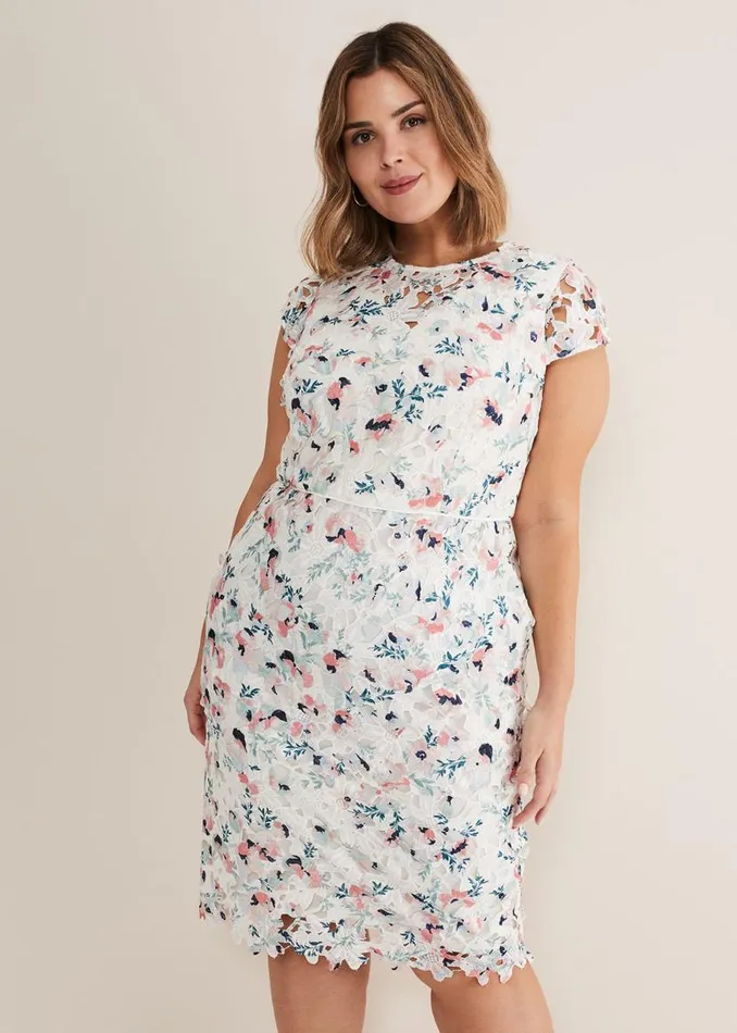 Phase Eight Dresses Franky Floral Lace Dress Ivorymulti 8211 Women
